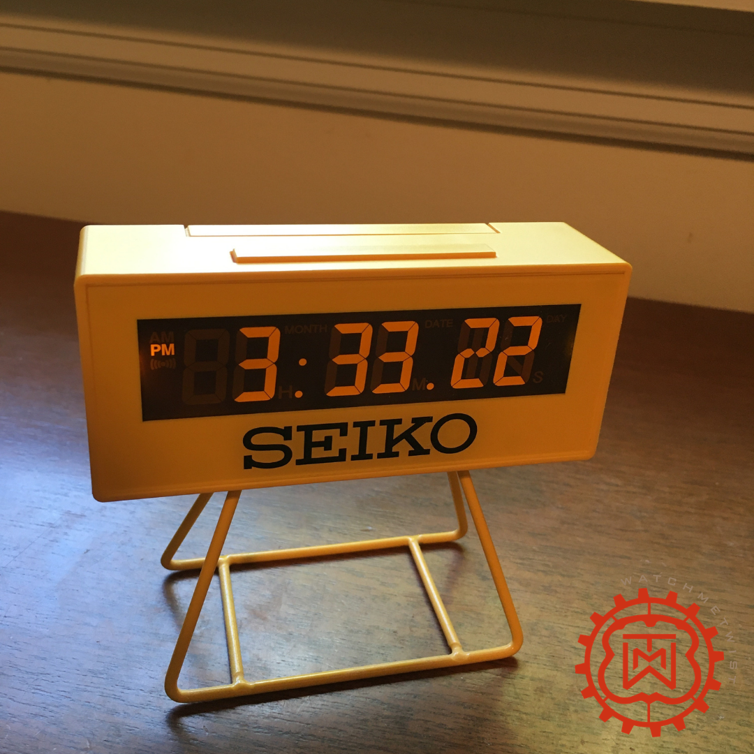 Seiko Yellow Digital Desk Clock Mini Professional Timer (Reference QHL062YLH)  | Watch Me Twist